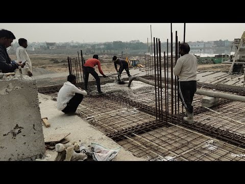 Roof Slab Concrete work 👍 Slab casting work 👍😱