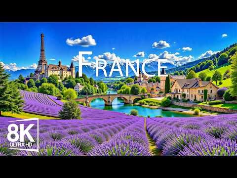 France in 8K – Blooming Lavender Fields & Peaceful Countryside Scenery