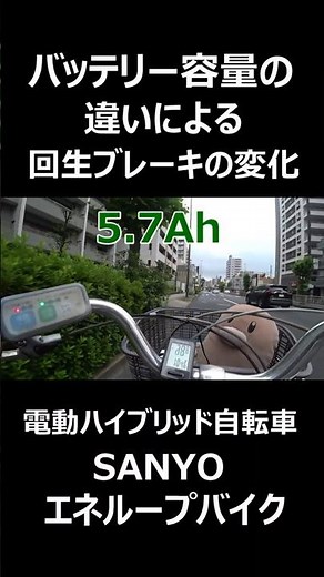 電動アシスト自転車 バッテリー容量の違いによる回生ブレーキ力の変化（エネループバイク）
