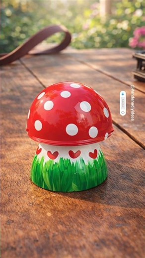 Diy LED bulb Mushroom _ art short #Diy craft ideas #shorts #acrylic #penting #mushroom #vandana diy