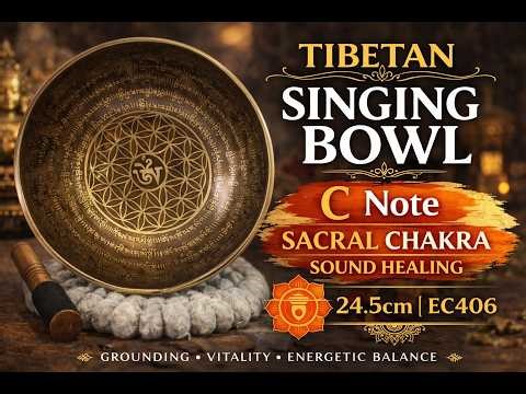 Tibetan Singing Bowl C Note | Sacral Chakra Sound Healing Bowl | Deep Meditation Sound EC406