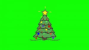 Christmas Tree Animation on Green Screen Festive Holiday Background Loop
