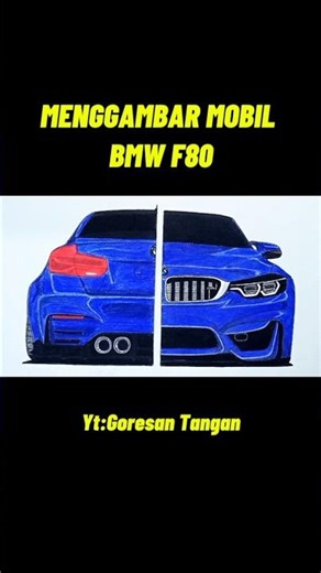 MENGGAMBAR MOBIL BMW #menggambarmobil #cardrawing #bmw #bmwf80 #bmwm3