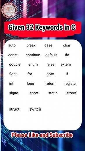 32 keywords given in C #focus #coding #programming #language