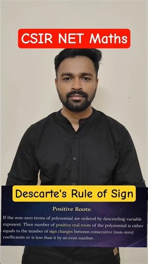 Descarte's Rule of Sign | Real Analysis | CSIR NET Maths