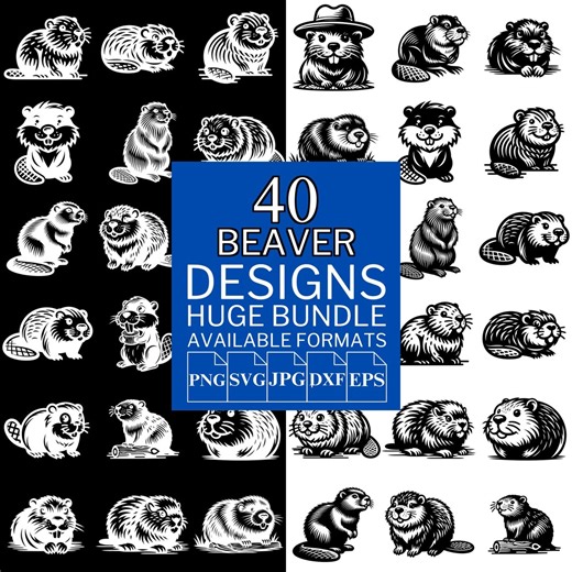 40 Beaver SVG Bundle: Vector Clipart for Cricut & Silhouette - Etsy