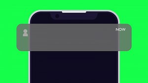 4K animation of smartphone notification pop-up with a mobile phone interface on a green screen background, perfect for editing, tech demos, or digital communication content.
