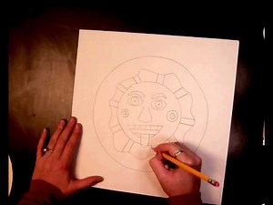 Aztec sun drawing (1 of 4)