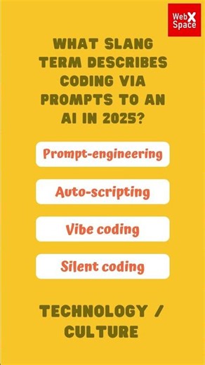 What slang term describes coding via prompts to an AI in 2025?#gk #shorts