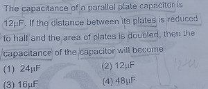 The capacitance of a parallel plate capacitor is 12 \mu \mathrm... | Filo