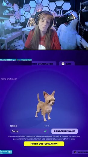 #sidekicks #fortnitesidekicks #fortnitecompanion #fortnitefriends The story of how Dreamers dog Darby got named. Dreamers RL dog.