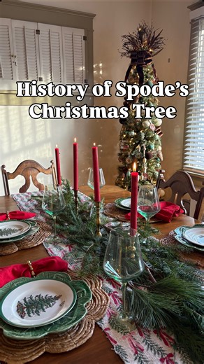 Hunley Homes Vintage on Instagram: "The 87th anniversary of my favorite Christmas pattern🎄✨ Christmas Tree by @by_spode was first designed in 1938 by Harold Holdway. This iconic and memorable pattern has been a favorite in the US for almost 100 years. It’s my favorite pattern of China to pull out at the Holiday season, and it brings me joy to decorate my China cabinet in it! 🎅🏻 Checkout @by_spode and @replacementsltd for unique pieces and follow along here as I sell vintage Spode Christmas Tr