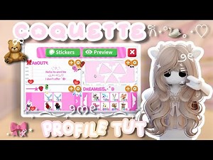 ˚₊‧꒰ა Coquette Profile Tutorial Adopt Me☆ ໒꒱ ‧₊˚ | upgrade your boring profile💕