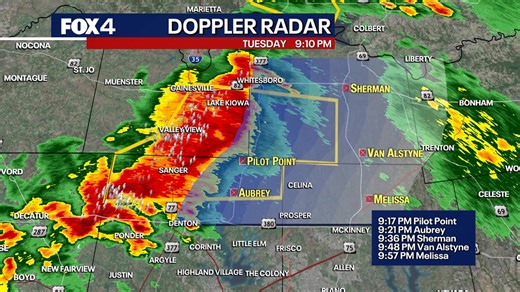 Wind gusts up to 60mph and pocket change hail up to quarters possible with these storms. ETA for leading edge of the line. | FOX 4 Weather
