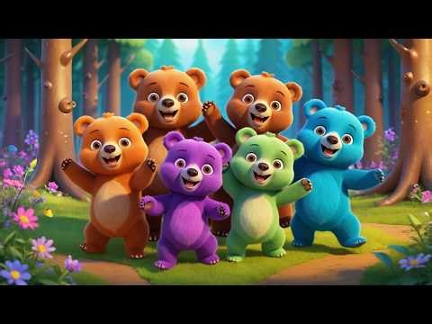 Five Little Bears Growl Growl Growl | Forest Adventure & Animal Sounds Song