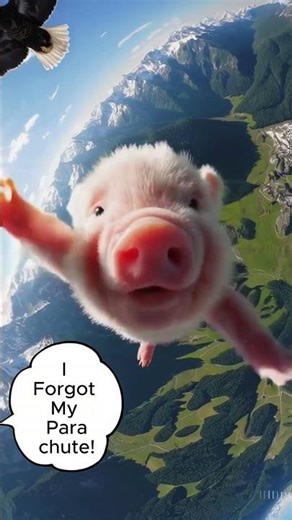 Flying Pig Without a Parachute | Funny Skydiving Animal Video