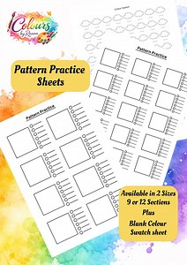 Printable Pattern Practice Paper | 8 & 12 Section Sheets   Blank Colour Swatch Sheet | A4 PDF - Etsy