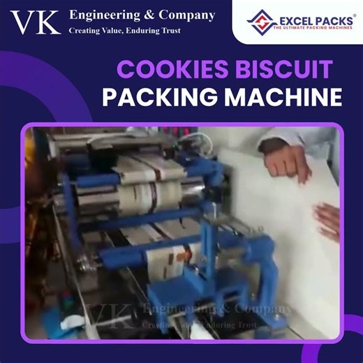 Cookies packaging made easy and efficient with our advanced Flow Wrap Machine by Excel Packs🎊