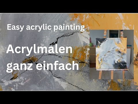 Abstract acrylic painting - Acrylic abstract art - Learn to paint step by step - Painting on canvas