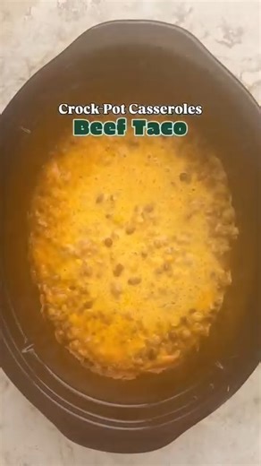 Slow Cooker Beef Taco Casserole Full recipe: https://fitslowcookerqueen.com/crockpot-beef-taco-casserole/ | Shannon Epstein - Fit Slow Cooker Queen