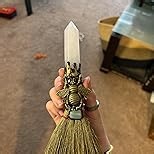 Natural Crystal Magic Sweeper Clear Quartz Tower Broom 7.08"-7.87" Healing Crystal Point Witch Altar Supplies for Crystal Therapy Cleaning Bedroom O ffice Home Decor Gift