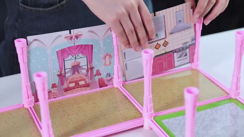 Doll House for Girls with Lights, 3 Dolls, 4 Floors -13 Rooms, 7 Sets of Furniture and Accessories, Design and Build Gift for 3 4 5 6 7 8+ Year Old Girls