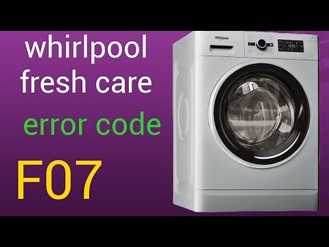 Tutorial:How to fix a f07 error code on a whirlpool fresh care washing machine