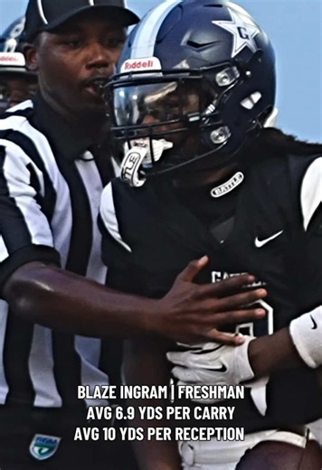 Blaze is doing THIS as a freshman on varsity 👀🔥 Averaging 6.9 yards per carry and 10 yards per catch… imagine him as a senior 🏈 #BlazeIngram #HighSchoolFootball #FootballHighlights #ClassOf2030