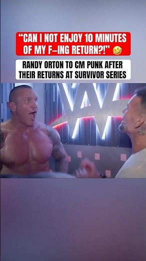 Randy Orton & CM Punk backstage at 2023 Survivor Series 😂 (via ‪@WWE‬)