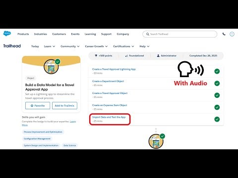 Import Data and Test the App | Build a Data Model for a Travel Approval App | Trailhead | Salesforce