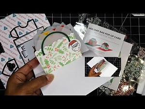 Diamond Press "Holiday Bag Pop-Up Card" Stamps & Dies Review Tutorial! So Cute & Easy!