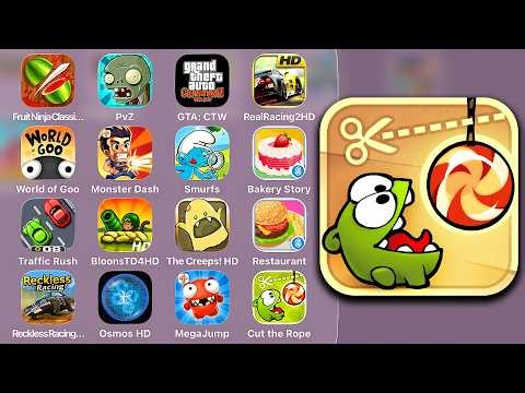 Cut the Rope - Gameplay Walkthrough, Review (iOS, Android) App Store 2010 Games