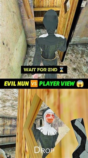 EVIL NUN 🆚 PLAYER VIEW 😱 #granny #gaming #horrorgaming