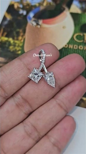 Elegant Double Stone Diamond Pendant Chain in White Gold