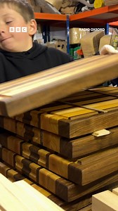 Ten-year-old Alfie and his grandad have their very own business in #Wallingford - making & selling chopping boards! 🗜️ 🔊 Hear more about the Wally Boys Workshop on BBC Sounds ⤵️ https://bbc.in/4exrwhG | BBC Oxfordshire