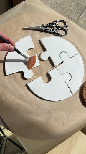 DIY Air Dry Clay Puzzle Cup Mat | Easy Home Decor Idea