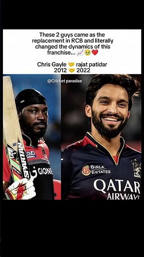 “Replacements who became game-changers 🔥🤝 Chris Gayle & Rajat Patidar rewrote RCB history 👑”