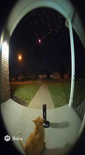 Cat Launches Fireworks Into the Sky! 🎆😺 | ANICAM #Shorts