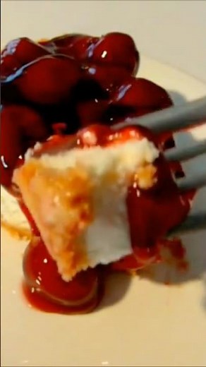 No-Bake CHERRY CHEESECAKE 😋 Easy Recipe 😍 #food #homemade #dessert #cheesecake #recipe