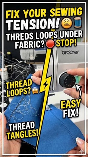 ✅ 🛑 STOP! Thread Loops Under Fabric? Fix Your Sewing Machine Tension! 😱