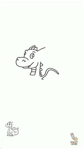 How to Draw a Friendly Dragon Fast | Quick drawing for kids