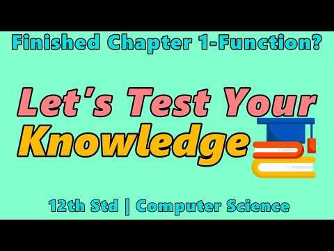 12th Std TN State Board Computer Science Chapter 1 Functions MCQ | Self Test