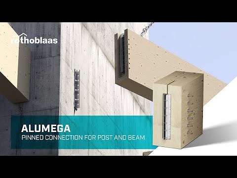 Post and beam construction: pinned connection ALUMEGA, our ultimate solution.