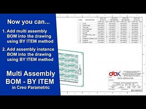 Multi assembly bill of material BOM table using BY ITEM in Creo Parametric