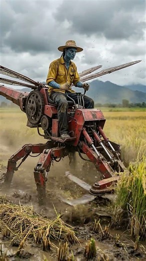 Avatar Farmer Driving Dragonfly Rice Harvest Machine 🚜🌾