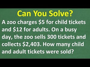 This Zoo Math Ticket Problem Will CHALLENGE Many People! Can YOU Solve It?