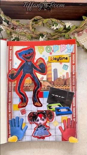 Huggy Wuggy Scrapbook Art #poppyplaytime #crafts #diy