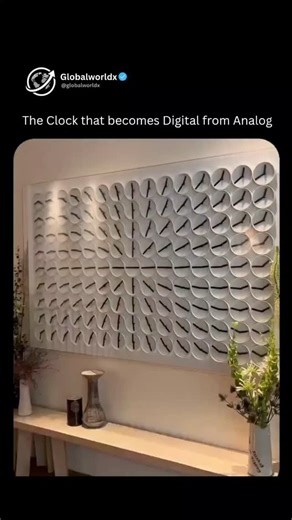 Facts | Business | Tech | Success on Instagram: "What looks like a wall of tiny analog clocks is actually a single living sculpture called ClockClock 24. Each pair of clock hands moves with robotic precision, aligning perfectly to display the current time in a digital format. But it’s what happens between the numbers that truly mesmerizes — the hands swirl, twist, and dance in hypnotic patterns, turning every passing second into a moving artwork. 🎥✨ #ClockClock24 #ArtOfTime #KineticArt #Enginee