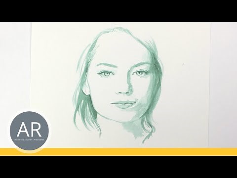 Aquarell Porträt zeichnen. So einfach malst du ein Gesicht. Porträt-Zeichenkurse. Gesichter malen.