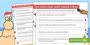 An Interview With Santa Claus Writing Worksheet